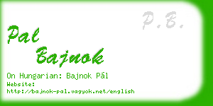 pal bajnok business card